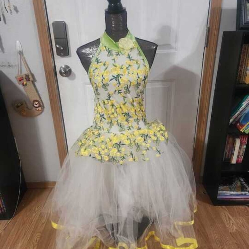 Enchanting Yellow Floral Ballet Tutu Costume